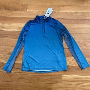Equestrian Youth Blue Quarter-Zip Performance Top